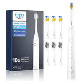 Periuta de dinti electrica, JTF Sonic, P100 (6 capete de periuta, cablu de incarcare, suport), Alb
